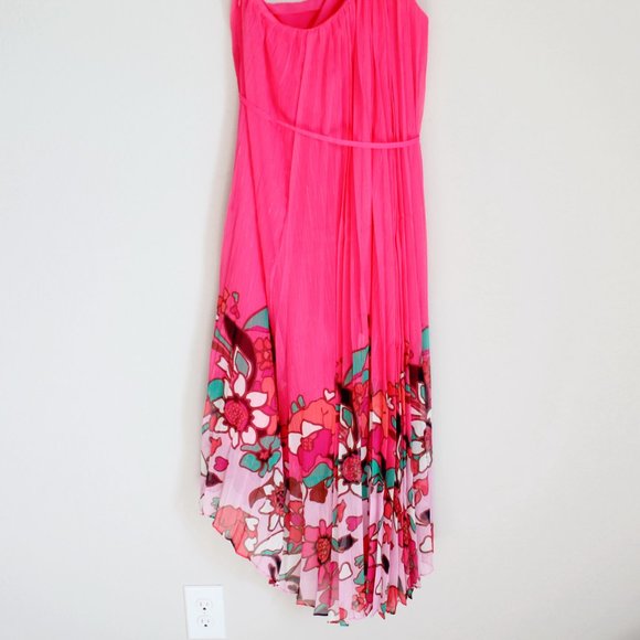 NWT Ted Baker Floral Pleated Asymmetrical Dress– Wedding & Party Ready - Picture 12 of 13